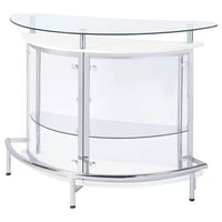 White, Chrome and Clear Home Bar Unit with Acrylic Front
