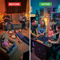 60 Classic Retro Games Cocktail Arcade Machine for Home or Work - Full Size - 2-Player — Before & After