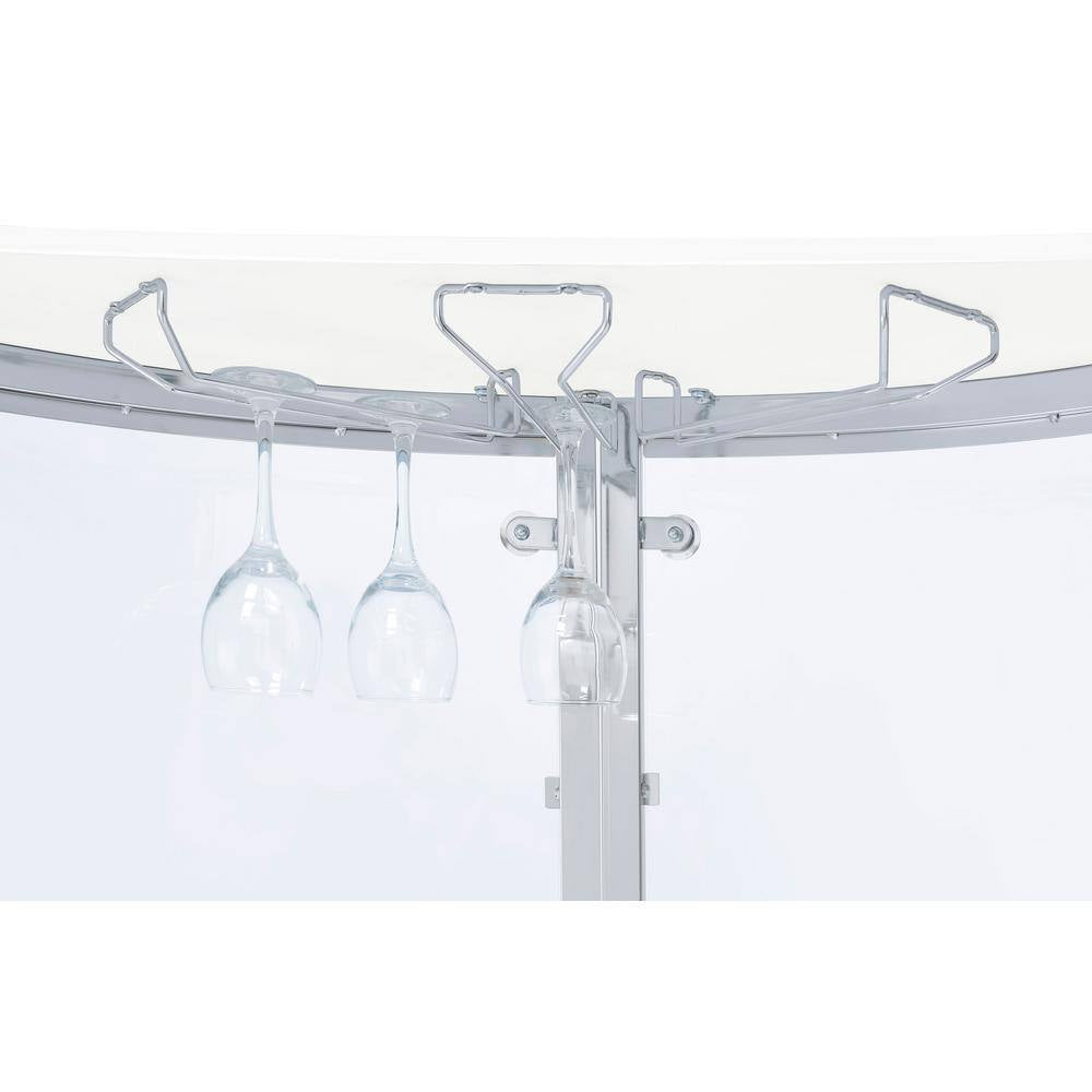 White, Chrome and Clear Home Bar Unit with Acrylic Front