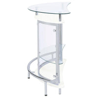 White, Chrome and Clear Home Bar Unit with Acrylic Front