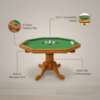 Kingston Oak 3-In-1 Poker Table — infographic