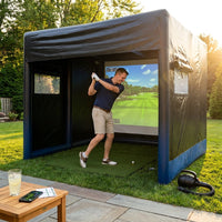 Portable Inflatable Golf Simulator Large 10X13X10 FT Indoor/Outdoor Golf Simulator Tent with Projection Screen All Skill Levels — Lifestyle