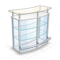 White, Chrome and Clear Home Bar Unit with Acrylic Front — How It Works