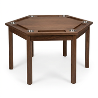 Wood Poker Table Convertible Gaming/Dining Table for 4-6 People with Removable Top, 6-Cup Holders — Studio Shot