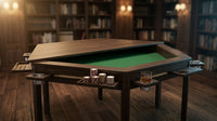 Wood Poker Table Convertible Gaming/Dining Table for 4-6 People with Removable Top, 6-Cup Holders — Lifestyle