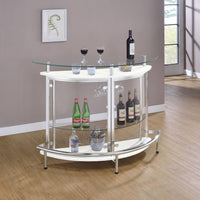 White, Chrome and Clear Home Bar Unit with Acrylic Front