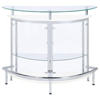 White, Chrome and Clear Home Bar Unit with Acrylic Front