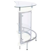 White, Chrome and Clear Home Bar Unit with Acrylic Front