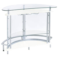 White, Chrome and Clear Home Bar Unit with Acrylic Front