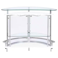 White, Chrome and Clear Home Bar Unit with Acrylic Front