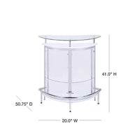 White, Chrome and Clear Home Bar Unit with Acrylic Front