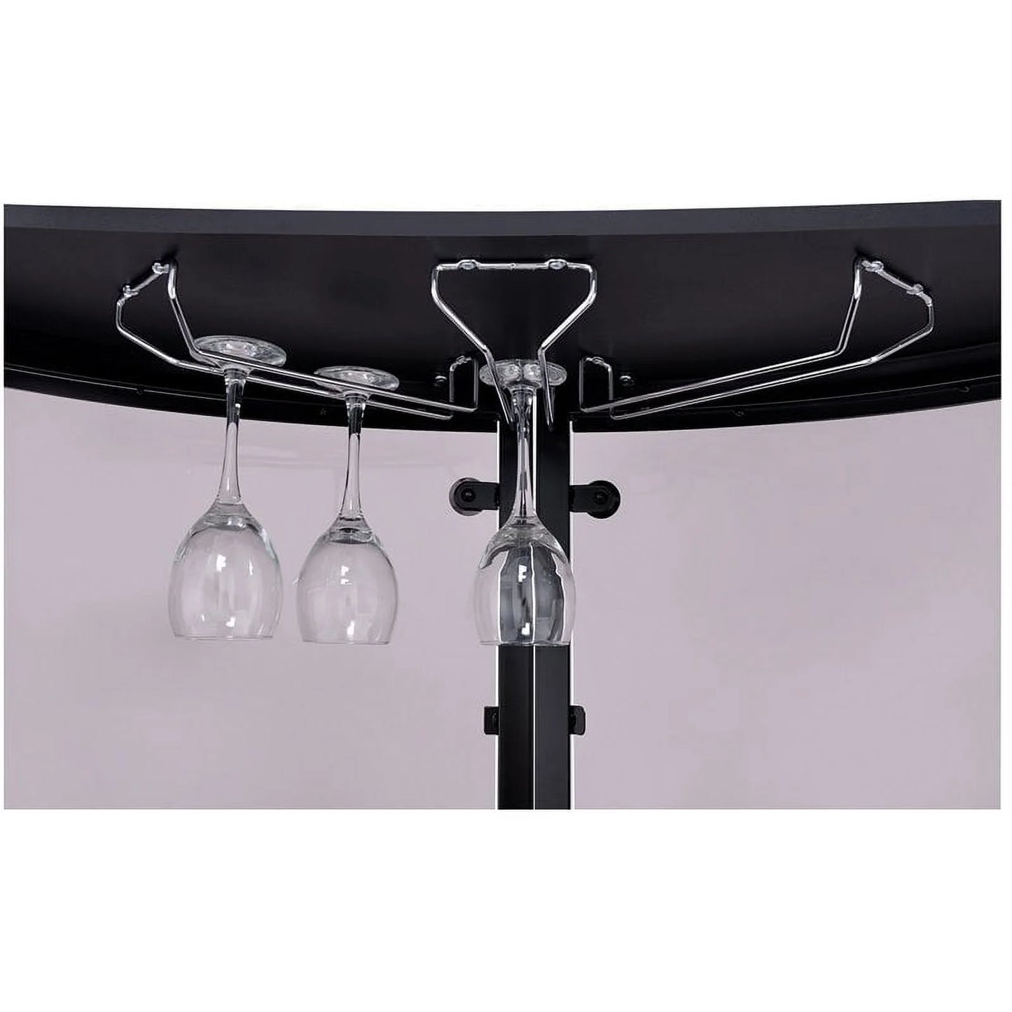 Contemporary Glass Home Bar in Black and Chrome