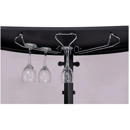 Contemporary Glass Home Bar in Black and Chrome